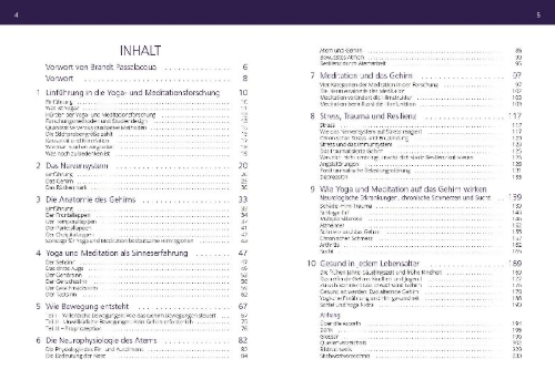 Buchcover und Innenansicht für das Buch: Die Neurowissenschaft hinter Yoga und Meditation
