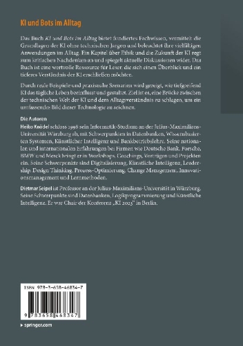 Buchcover und Innenansicht für das Buch: KI und Bots im Alltag