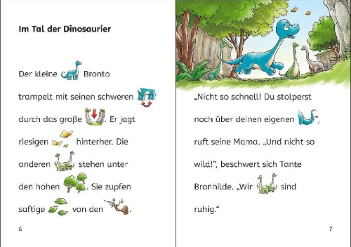 Buchcover und Innenansicht für das Buch: Bildermaus - Rettung für die Dinos