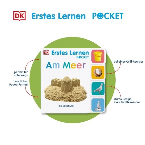 Buchcover und Innenansicht für das Buch: Erstes Lernen Pocket. Am Meer