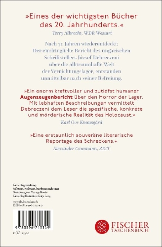 Buchcover und Innenansicht für das Buch: Hideg Krematórium. Auschwitz regénye