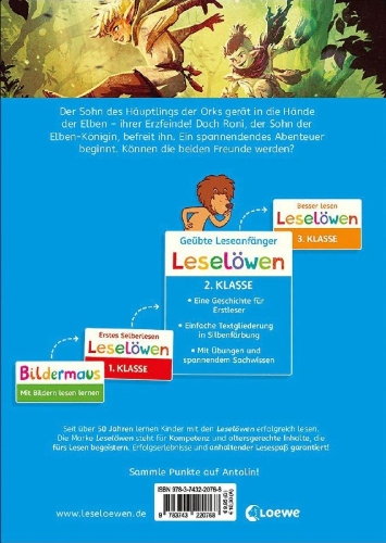 Buchcover und Innenansicht für das Buch: Leselöwen 2. Klasse - Gefahr im Schattenwald