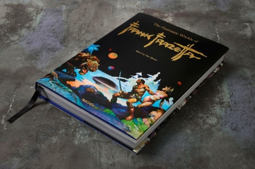 Buchcover und Innenansicht für das Buch: The Fantastic Worlds of Frank Frazetta