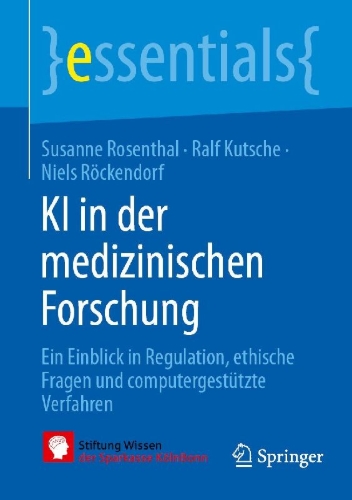 Buchcover und Innenansicht für das Buch: KI in der medizinischen Forschung