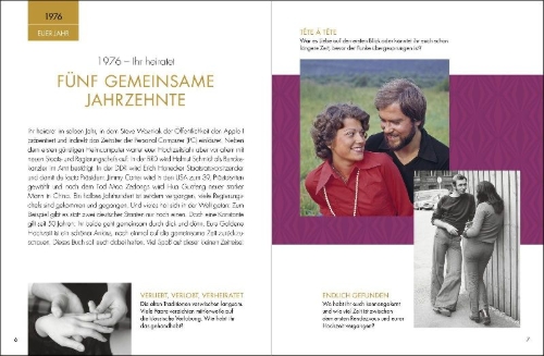 Buchcover und Innenansicht für das Buch: Goldene Hochzeit 1976 - 2026