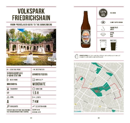 Buchcover und Innenansicht für das Buch: Beer Hiking Berlin