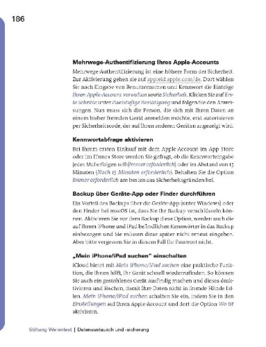 Buchcover und Innenansicht für das Buch: iPhone und iPad