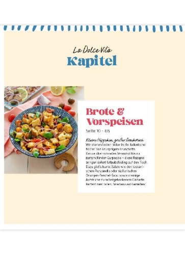 Buchcover und Innenansicht für das Buch: La Dolce Vita