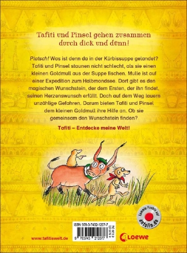 Buchcover und Innenansicht für das Buch: Tafiti und die Expedition zum Halbmondsee (Band 18)