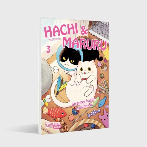 Buchcover und Innenansicht für das Buch: Tsure-neko Maruru to Hachi