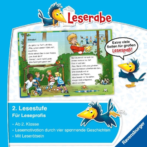 Buchcover und Innenansicht für das Buch: Die schönsten Leseraben-Fußballgeschichten - Leserabe 2. Klasse - Erstlesebuch für Kinder ab 7 Jahren
