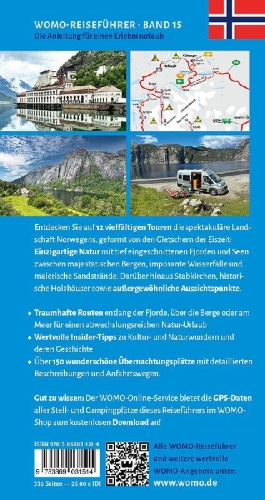 Buchcover und Innenansicht für das Buch: Entdeckertouren mit dem Wohnmobil Norwegen Der Süden
