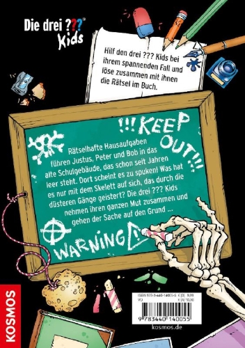 Buchcover und Innenansicht für das Buch: Die drei ??? Kids. Spuk in der Schule (drei Fragezeichen)