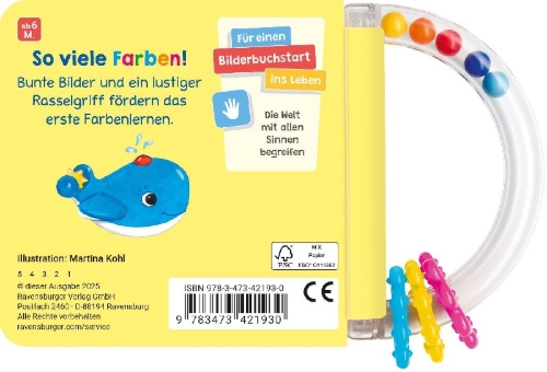 Buchcover und Innenansicht für das Buch: Mein buntes Rasselbuch