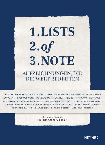 Buchcover und Innenansicht für das Buch: Lists of Note