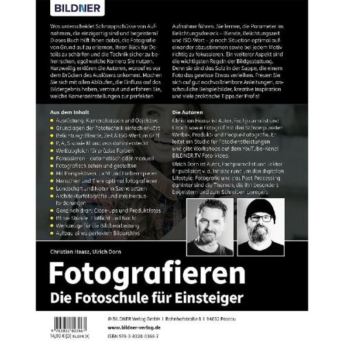 Buchcover und Innenansicht für das Buch: Fotografieren - Die große Fotoschule für Einsteiger
