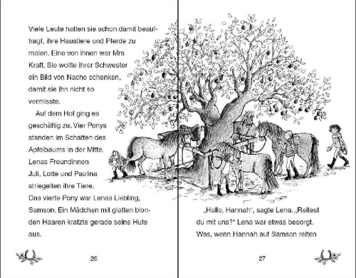 Buchcover und Innenansicht für das Buch: Ponyhof Apfelblüte 04. Hannah und Pinto