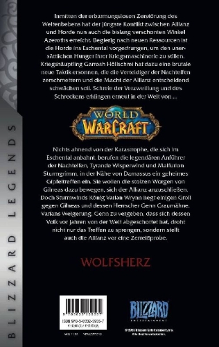 Buchcover und Innenansicht für das Buch: World of Warcraft: Wolfsheart