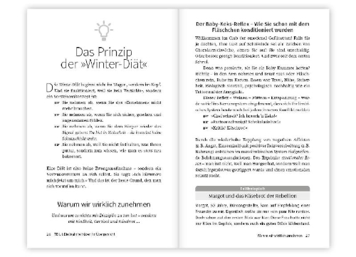 Buchcover und Innenansicht für das Buch: Abnehmen durch Annehmen. Unbewusste Gefühle verstehen - körperlichen Ballast loswerden