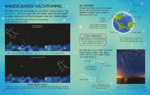 Buchcover und Innenansicht für das Buch: Erstes Handbuch: Wir entdecken den Nachthimmel