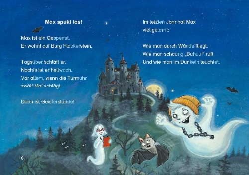 Buchcover und Innenansicht für das Buch: Die gestohlene Geisterstunde