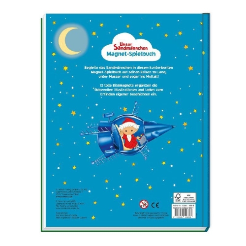 Buchcover und Innenansicht für das Buch: Trötsch Unser Sandmännchen Magnet-Spielbuch Pappenbuch mit Magneten