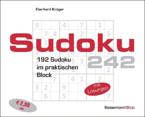 Buchcover und Innenansicht für das Buch: Sudokublock 242 (5 Exemplare à 2,99 EUR)