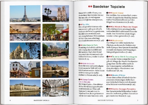 Buchcover und Innenansicht für das Buch: Baedeker SMART Reiseführer Paris