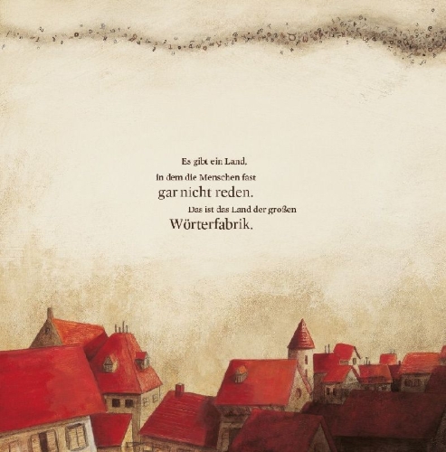 Buchcover und Innenansicht für das Buch: Die große Wörterfabrik