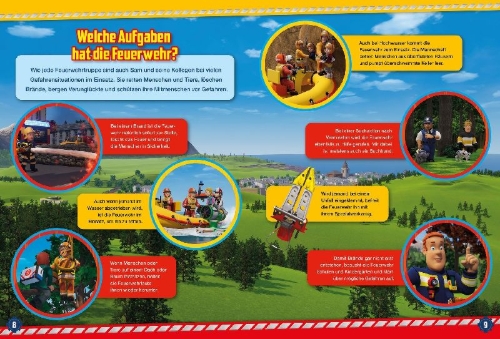 Buchcover und Innenansicht für das Buch: Feuerwehrmann Sam: Mein großes Buch von Feuerwehrmann Sam