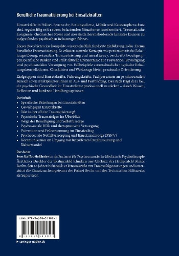 Buchcover und Innenansicht für das Buch: Berufliche Traumatisierung bei Einsatzkräften