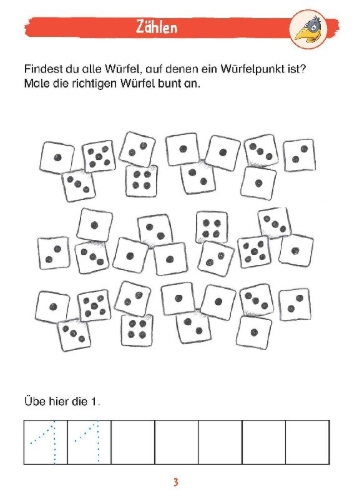 Buchcover und Innenansicht für das Buch: Mein Matheblock mit Rabe Linus - 1. Klasse