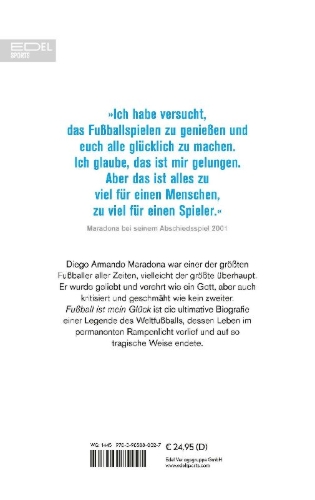 Buchcover und Innenansicht für das Buch: Maradona "Fußball ist mein Glück"