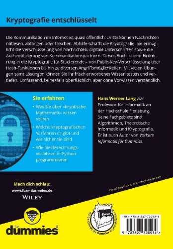 Buchcover und Innenansicht für das Buch: Kryptografie für Dummies