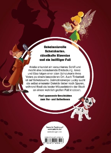 Buchcover und Innenansicht für das Buch: Disney - Echt spannend! Spuren folgen, Schätze finden - zum Lesenlernen