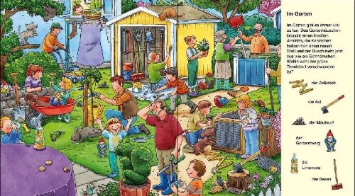 Buchcover und Innenansicht für das Buch: Suche und finde! Bauen, bohren, Sachen machen