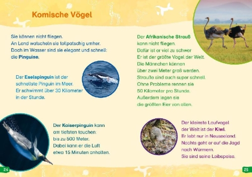 Buchcover und Innenansicht für das Buch: WAS IST WAS Erstes Lesen easy! Band 19. Tierische Rekorde