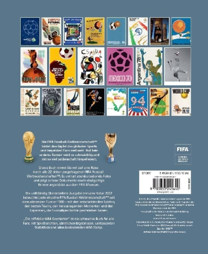 Buchcover und Innenansicht für das Buch: DIE OFFIZIELLE GESCHICHTE DER FIFA FUSSBALL-WELTMEISTERSCHAFT(TM)