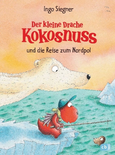 Buchcover und Innenansicht für das Buch: Der kleine Drache Kokosnuss 22 und die Reise zum Nordpol