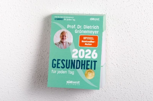 Buchcover und Innenansicht für das Buch: Gesundheit für jeden Tag 2026 - Tagesabreißkalender zum Aufstellen oder Aufhängen