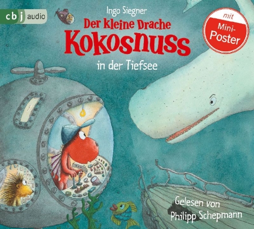 Buchcover und Innenansicht für das Buch: Der kleine Drache Kokosnuss in der Tiefsee
