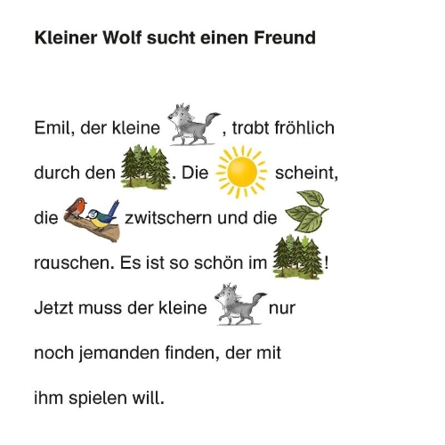 Buchcover und Innenansicht für das Buch: Maxi Pixi 470: Der kleine Wolf findet einen Freund