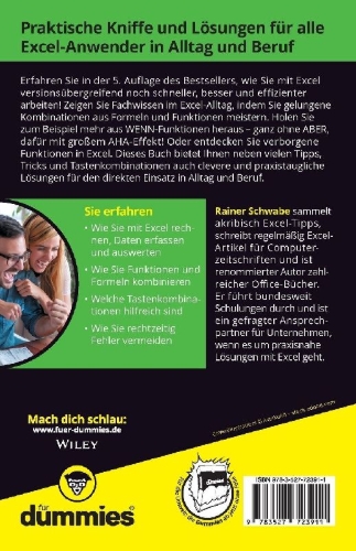 Buchcover und Innenansicht für das Buch: Excel Tipps und Tricks für Dummies