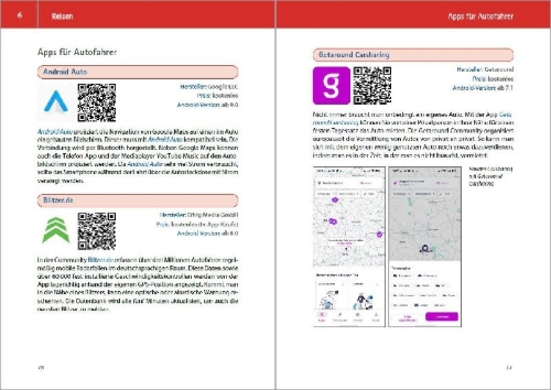 Buchcover und Innenansicht für das Buch: Die besten Android-Apps: Für dein Smartphone und Tablet - aktuell zu Android 12, 13, 14, 15, 16 und 17
