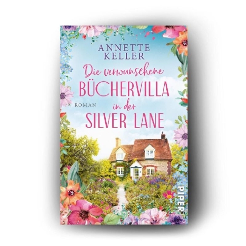 Buchcover und Innenansicht für das Buch: Die verwunschene Büchervilla in der Silver Lane