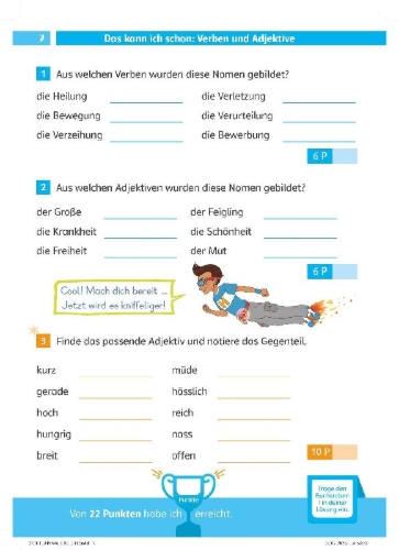 Buchcover und Innenansicht für das Buch: Klett Die Deutsch-Helden: Deutsch-Testblock So gut bin ich! 4. Klasse