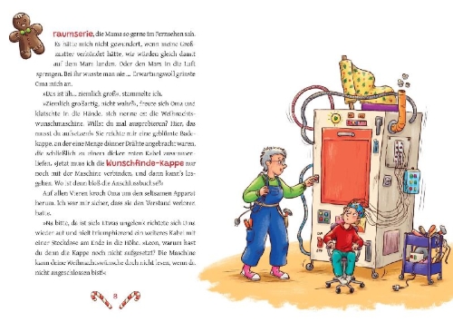 Buchcover und Innenansicht für das Buch: Die Weihnachtswunschmaschine