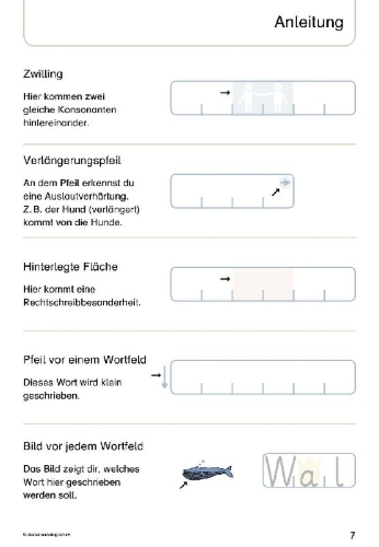 Buchcover und Innenansicht für das Buch: Mein Lupenschreibheft 1 - Ich kann richtig schreiben - Ausgabe mit Artikelkennzeichnung (DaZ)