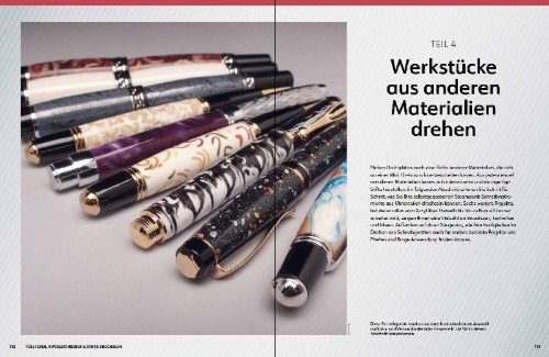 Buchcover und Innenansicht für das Buch: Füllfeder, Kugelschreiber & Stifte drechseln