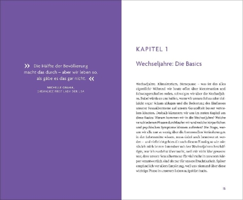 Buchcover und Innenansicht für das Buch: Wechseljahre. Das Upgrade